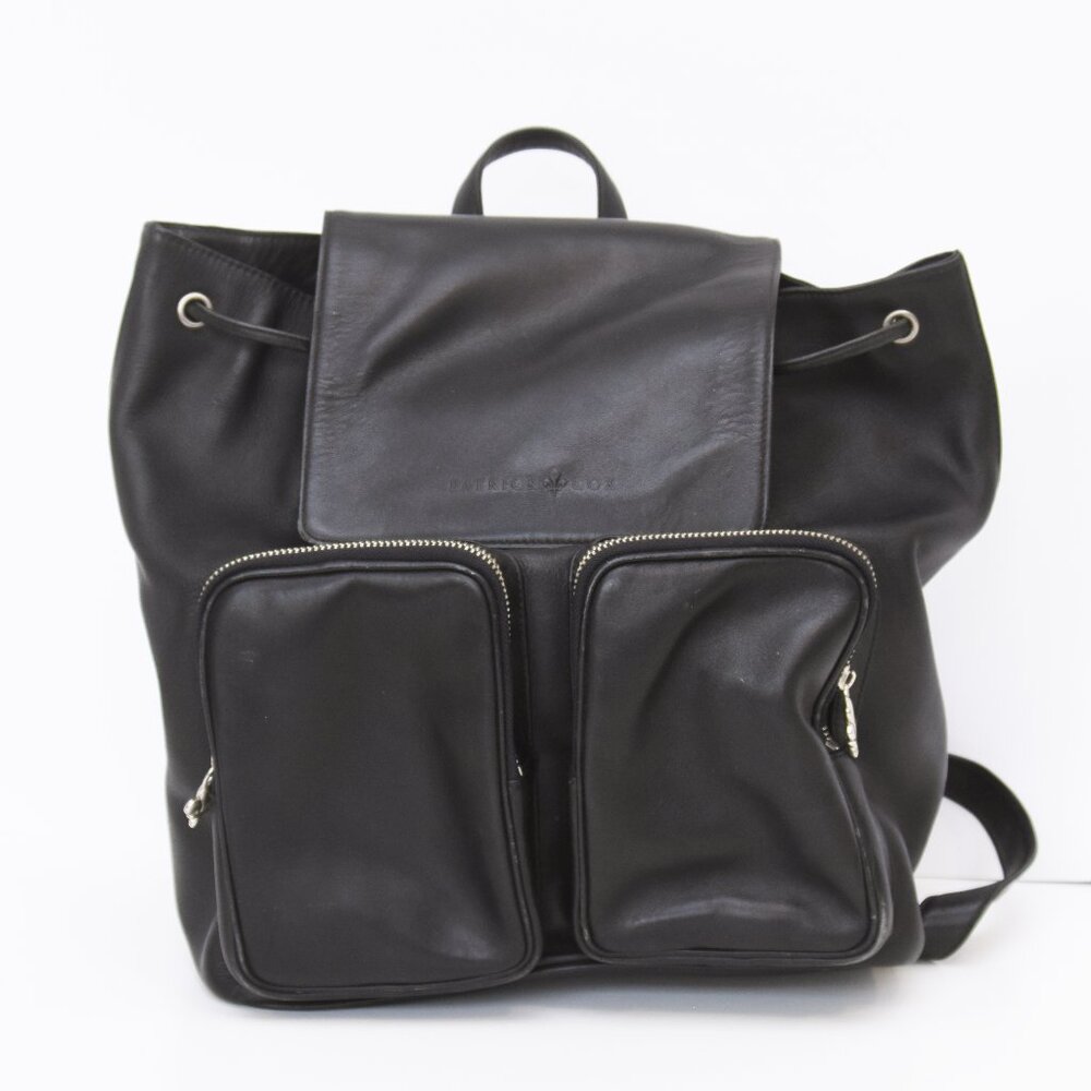 Patrick Cox Large Vintage Leather Bag Backpack Drawstring Satchel Heavy Moto